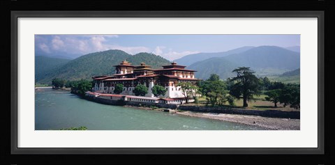 Framed Palace On A Riverbank, Punakha Dzong, Punakha, Bhutan Print