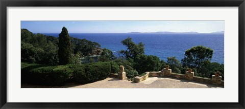 Framed Observation Point At The Sea Shore, Provence, France Print