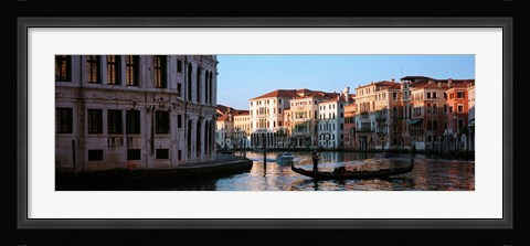 Framed Gondola in a canal, Grand Canal, Venice, Italy Print