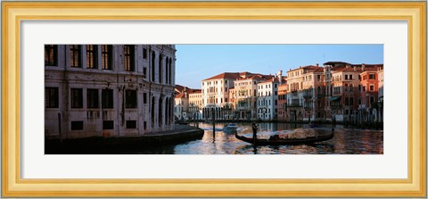 Framed Gondola in a canal, Grand Canal, Venice, Italy Print