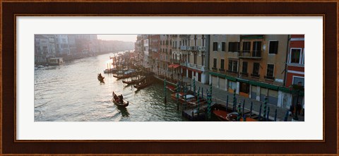Framed Gondolas in the Grand Canal, Venice, Italy (black &amp; white) Print