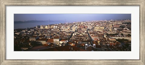 Framed Aerial view of Lisbon, Portugal Print
