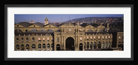 Framed Facade of a train station, Zurich, Switzerland Print