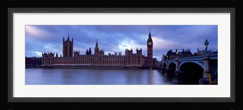 Framed Government Building At The Waterfront, Big Ben And The Houses Of Parliament, London, England, United Kingdom Print