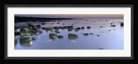 Framed Stones In Frozen Water, Flamborough, Yorkshire, England, United Kingdom Print
