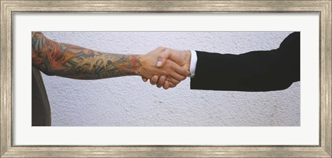 Framed Close-Up Of Two Men Shaking Hands, Germany Print