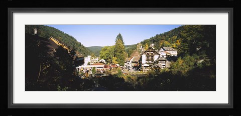 Framed High Angle View Of A Town, Triberg Im Schwarzwald, Black Forest, Baden-Wurttemberg, Germany Print