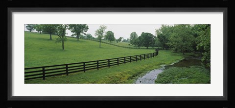 Framed Fence in a field, Woodford County, Kentucky, USA Print
