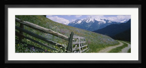 Framed Wooden fence in a field, Tirol, Austria Print