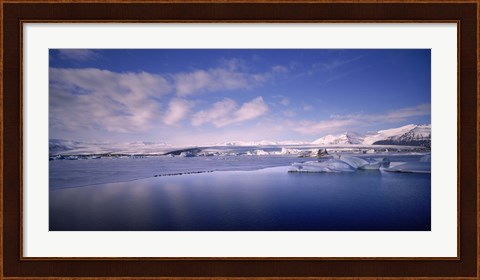 Framed Glacier floating on water, Jokulsarlon Glacial Lagoon, Vatnajokull, Iceland Print