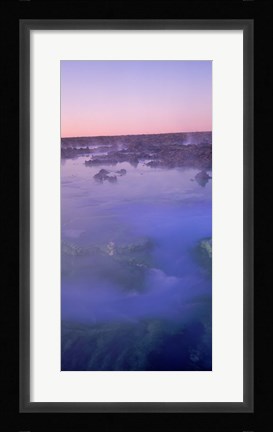 Framed Hot springs in a lake, Blue Lagoon, Iceland Print