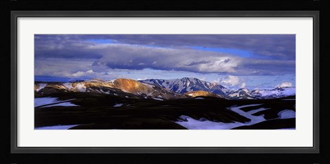 Framed Clouds over snowcapped mountains, Fjallabak, Central Highlands, Iceland Print