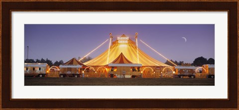 Framed Circus lit up at dusk, Circus Narodni Tent, Prague, Czech Republic Print