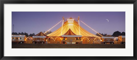 Framed Circus lit up at dusk, Circus Narodni Tent, Prague, Czech Republic Print