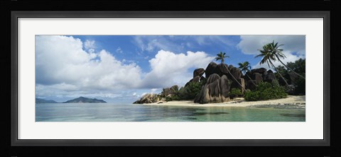 Framed Rock Formations on Anse Source D'argent Beach, La Digue Island, Seychelles Print