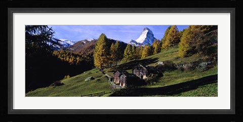 Framed Low angle view of a mountain peak, Matterhorn, Valais Canton, Switzerland Print