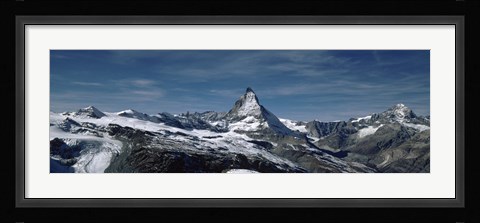 Framed Snow on mountains, Matterhorn, Valais, Switzerland Print