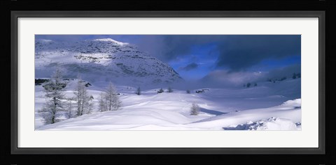 Framed Snowcapped mountain in a polar landscape, Simplon pass, Switzerland Print