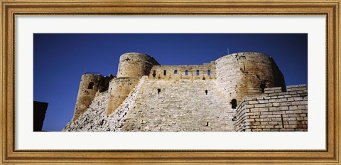 Framed Low angle view of a castle, Crac Des Chevaliers Fortress, Crac Des Chevaliers, Syria Print