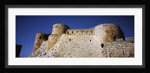 Framed Low angle view of a castle, Crac Des Chevaliers Fortress, Crac Des Chevaliers, Syria Print