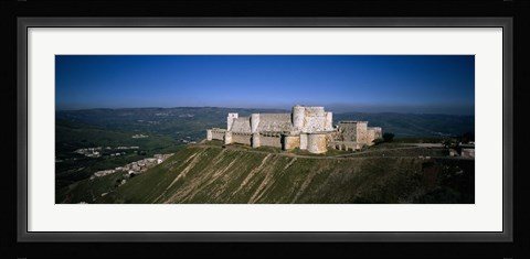Framed High angle view of a fort, Crac Des Chevaliers Fortress, Crac Des Chevaliers, Syria Print