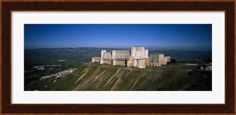 Framed High angle view of a fort, Crac Des Chevaliers Fortress, Crac Des Chevaliers, Syria Print