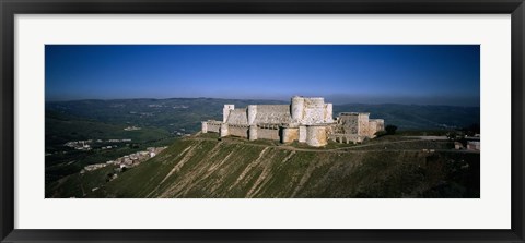 Framed High angle view of a fort, Crac Des Chevaliers Fortress, Crac Des Chevaliers, Syria Print