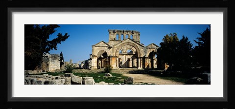 Framed Old ruins of a church, St. Simeon The Stylite Abbey, Aleppo, Syria Print