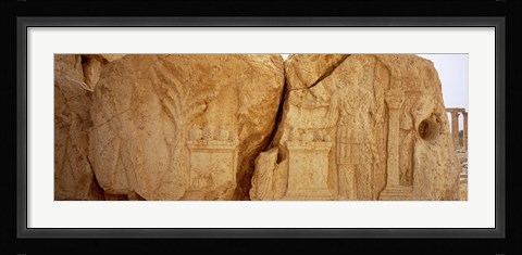Framed Carving on rocks, Palmyra, Syria Print