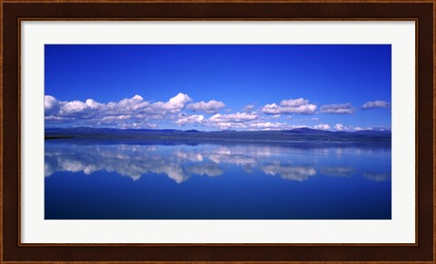 Framed Reflection of clouds in water, Olfusa, Iceland Print