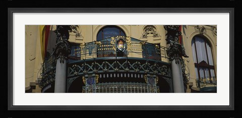 Framed Low angle view of the balcony of a government building, Municipal House, Prague, Czech Republic Print