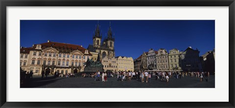 Framed Group of people at a town square, Prague Old Town Square, Old Town, Prague, Czech Republic Print
