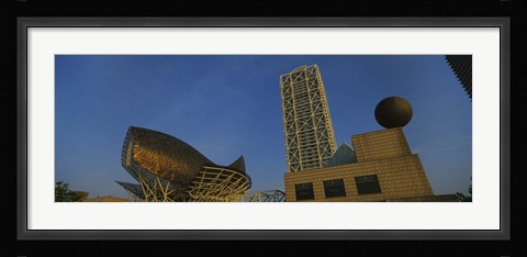Framed Low angle view of a building, Olympic Port, Golden Whale, Barcelona, Catalonia, Spain Print