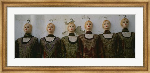 Framed Group of mannequins in a market stall, Tripoli, Libya Print