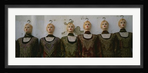 Framed Group of mannequins in a market stall, Tripoli, Libya Print