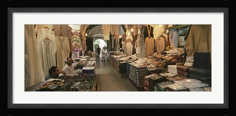 Framed Clothing stores in a market, Souk Al-Liffa, Tripoli, Libya Print