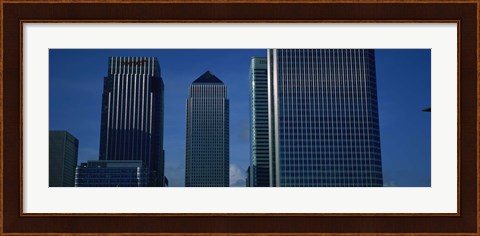 Framed Skyscrapers in a city, Canary Wharf, London, England Print
