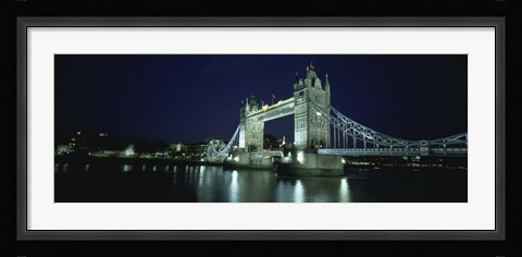 Framed Bridge across a river, Tower Bridge, Thames River, London, England Print