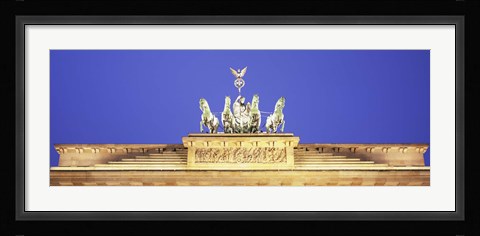 Framed Horses and Chariot statue on Brandenburg Gate, Berlin, Germany Print