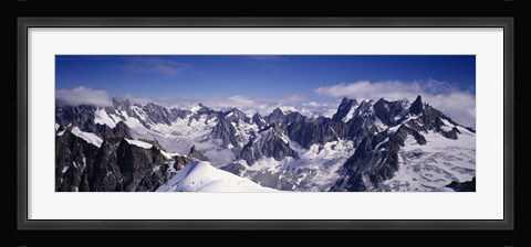 Framed High angle view of a mountain range, Mt Blanc, The Alps, France Print