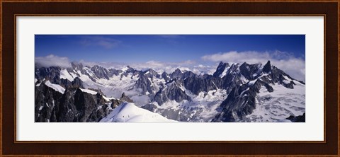 Framed High angle view of a mountain range, Mt Blanc, The Alps, France Print