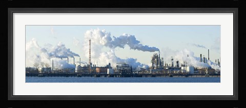 Framed Oil refinery at the waterfront, Delaware River, New Jersey, USA Print