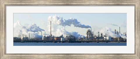 Framed Oil refinery at the waterfront, Delaware River, New Jersey, USA Print
