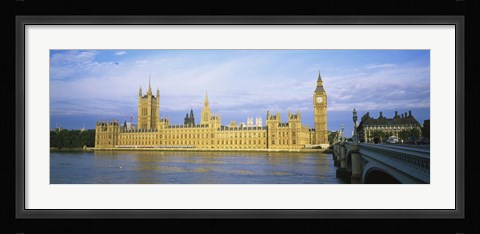 Framed Government building at the waterfront, Thames River, Houses Of Parliament, London, England Print