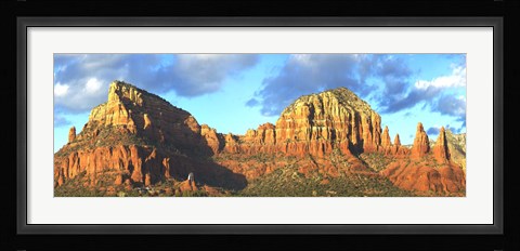 Framed Chapel on rock formations, Chapel Of The Holy Cross, Sedona, Arizona, USA Print