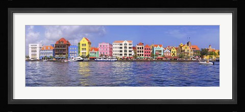 Framed Buildings at the waterfront, Willemstad, Curacao, Netherlands Antilles Print