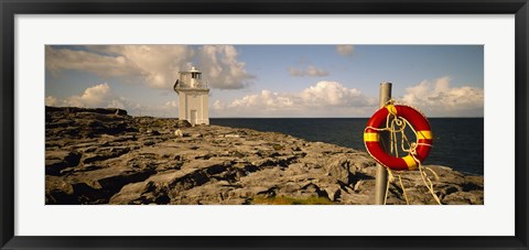 Framed Lighthouse on a landscape, Blackhead Lighthouse, The Burren, County Clare, Republic Of Ireland Print