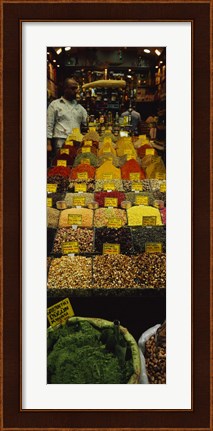 Framed Two vendors standing in a spice store, Istanbul, Turkey Print
