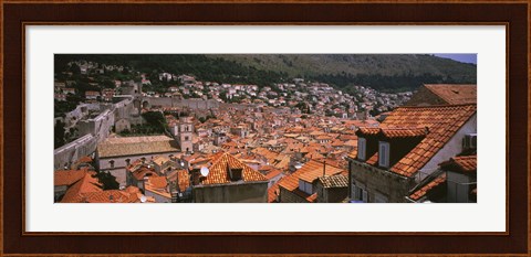 Framed High angle view of a city as seen from Southwest side of city wall, Dubrovnik, Croatia Print
