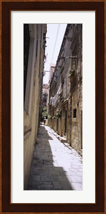 Framed Buildings along an alley in old city, Dubrovnik, Croatia Print